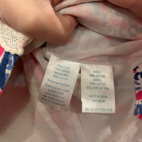 Lilly Pulitzer Pink Blue Floral Halter Top Size 4 Sleeveless Summer - Picture 5 of 11